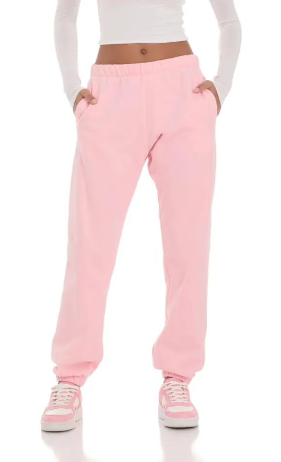 Heart Cinched Sweatpants Pink Women LUCY IN THE SKY Loungewear Heart Cinched Sweatpants Pink Women LUCY IN THE SKY Loungewear