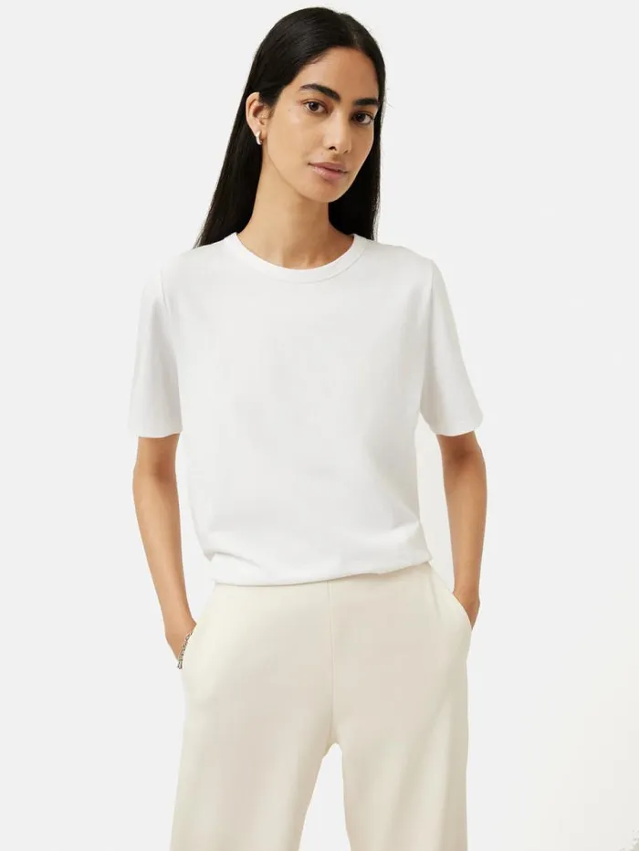 Heavy Cotton Tshirt White Women Jigsaw Shirts and Tops