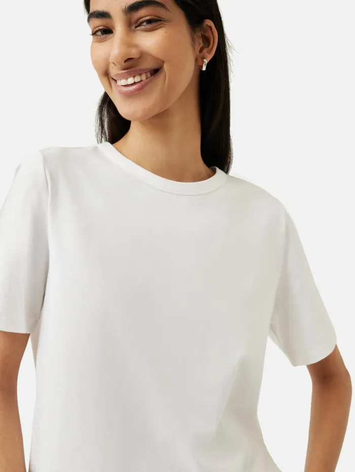 Heavy Cotton Tshirt White Women Jigsaw Shirts and Tops