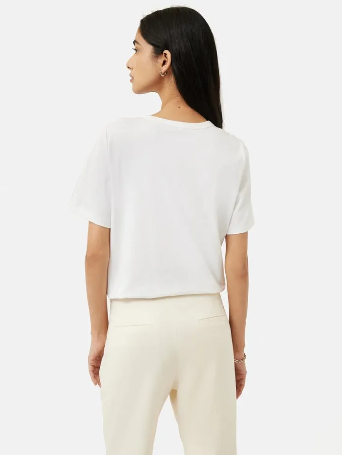 Heavy Cotton Tshirt White Women Jigsaw Shirts and Tops