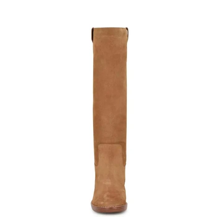 Hecee Block Heel Tailored Boots Natural Suede Women Nine West Boots and Booties Hecee Block Heel Tailored Boots Natural Suede Women Nine West Boots and Booties