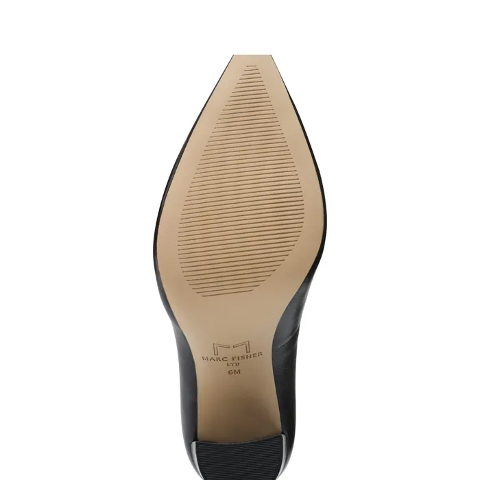 Heels and Pumps Abilene Block Heel Pointy Toe Pump Black Leather 8211 Marc Fisher Women