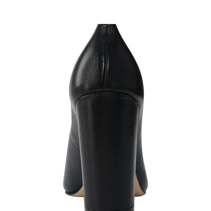 Heels and Pumps Abilene Block Heel Pointy Toe Pump Black Leather 8211 Marc Fisher Women