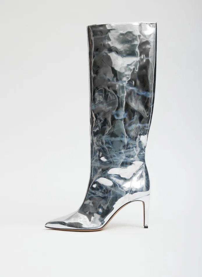 Heels Women Tibi Mats Silver Boot