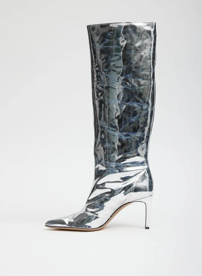 Heels Women Tibi Mats Silver Boot