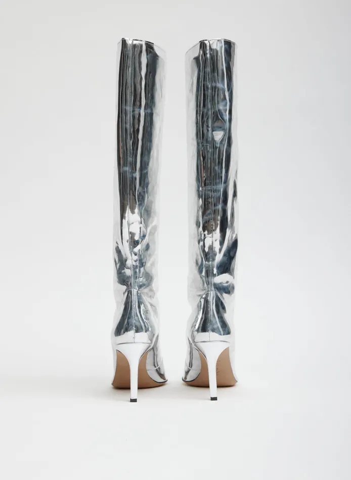 Heels Women Tibi Mats Silver Boot