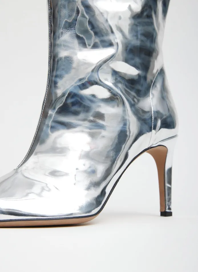 Heels Women Tibi Mats Silver Boot