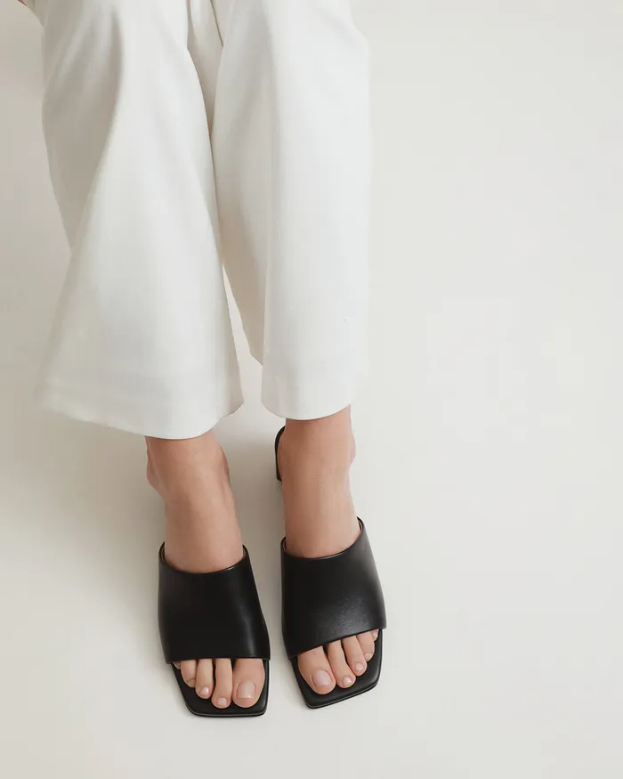 Herbie mid heel sandals black leather Women MID SANDALS jomercer Herbie mid heel sandals black leather Women MID SANDALS jomercer