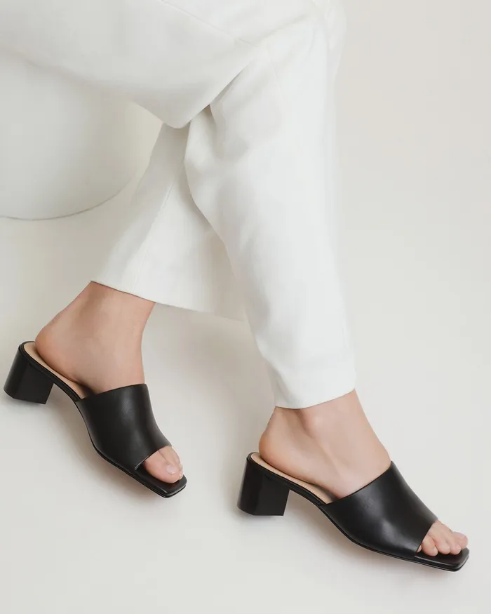Herbie mid heel sandals black leather Women MID SANDALS jomercer Herbie mid heel sandals black leather Women MID SANDALS jomercer