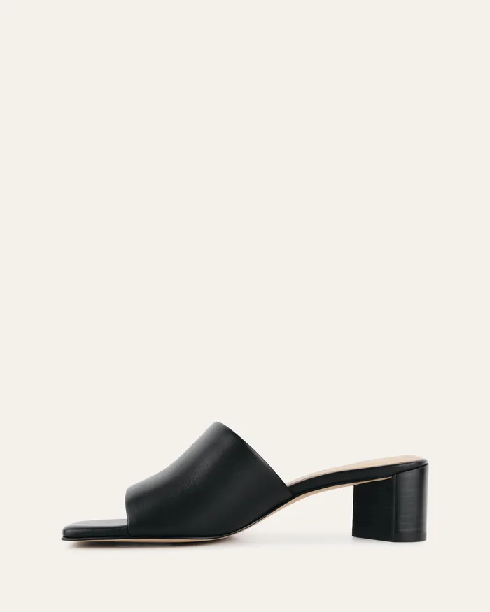 Herbie mid heel sandals black leather Women MID SANDALS jomercer Herbie mid heel sandals black leather Women MID SANDALS jomercer