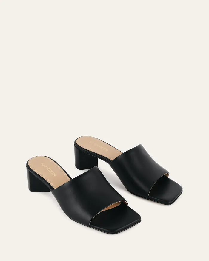 Herbie mid heel sandals black leather Women MID SANDALS jomercer Herbie mid heel sandals black leather Women MID SANDALS jomercer