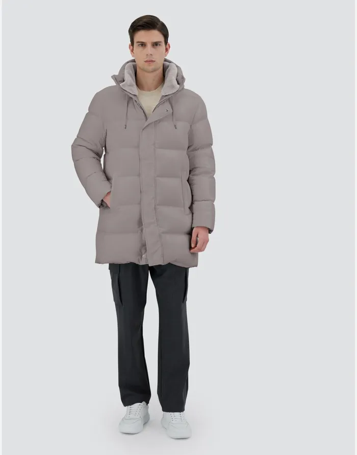 Herno BOMBER JACKET IN ARENDELLE AND FAUX FUR Dove Grey Men Bomber
