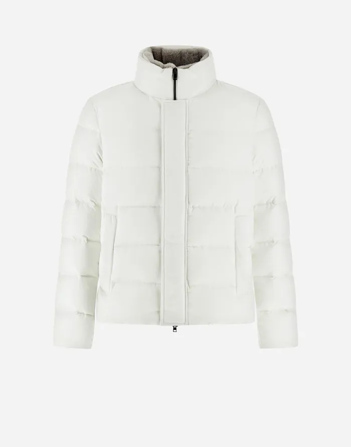 Herno BOMBER JACKET IN ARENDELLE AND FAUX FUR White Men Bomber