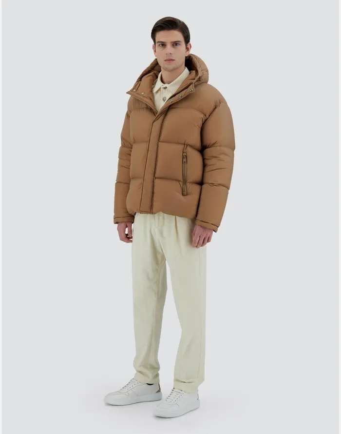 Herno BOMBER JACKET IN ECOAGE Camel Men Bomber