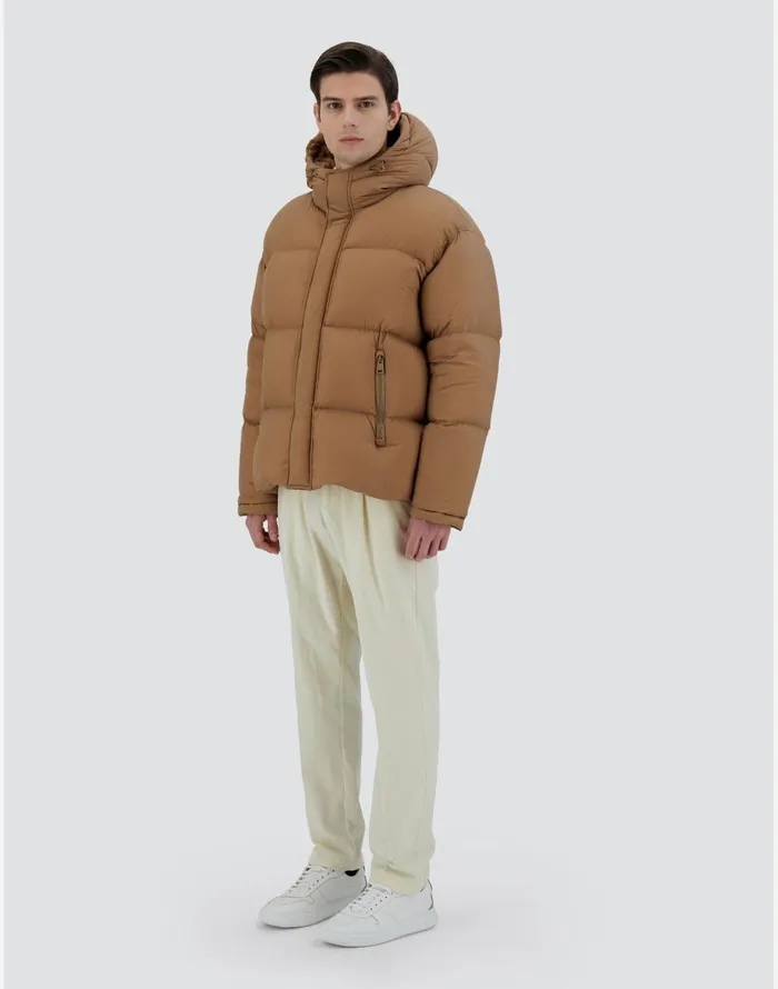 Herno BOMBER JACKET IN ECOAGE Camel Men Bomber