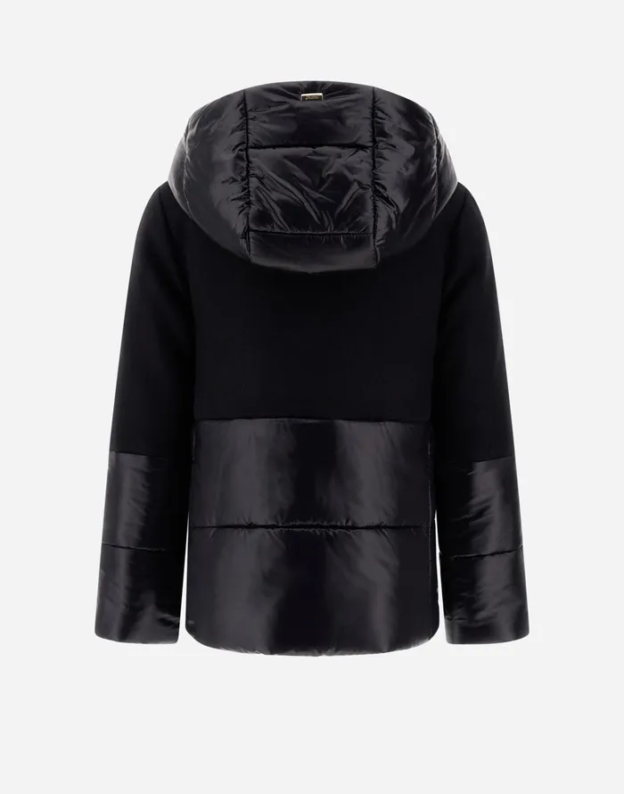 Herno CAPE IN ECOWOOL AND NYLON ULTRALIGHT Black Kids Clothing
