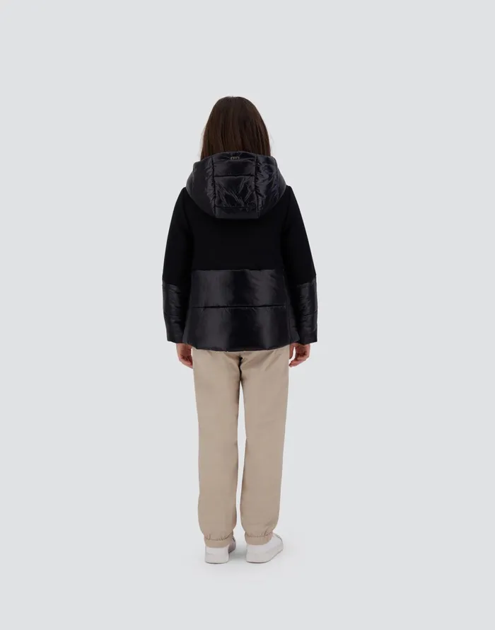 Herno CAPE IN ECOWOOL AND NYLON ULTRALIGHT Black Kids Clothing