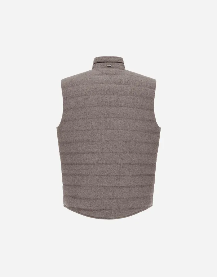 Herno CASHMERE AND SILK VEST Dove Grey Men Vests