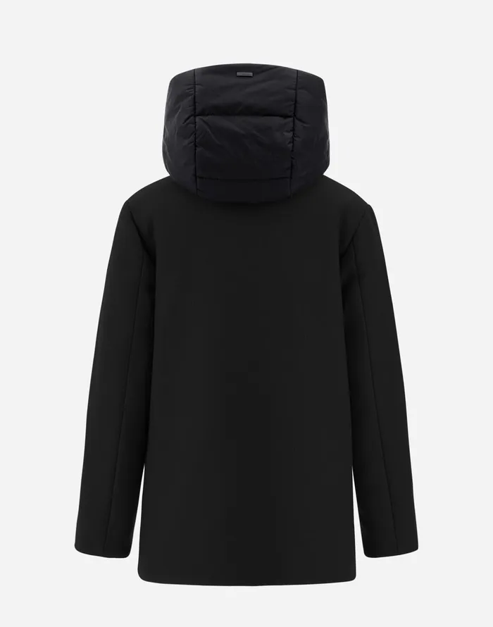 Herno COAT IN ECOWOOL AND NYLON CHAMONIX Black Kids Clothing