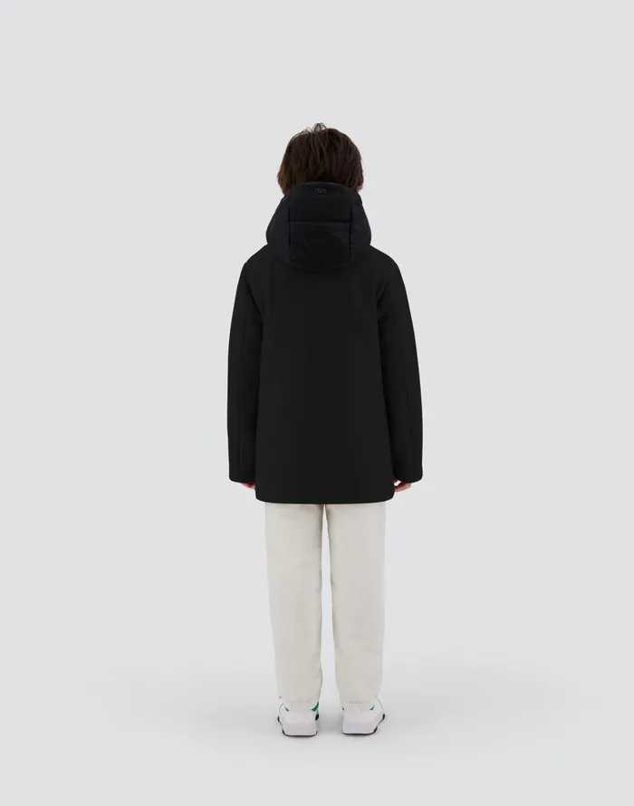 Herno COAT IN ECOWOOL AND NYLON CHAMONIX Black Kids Clothing