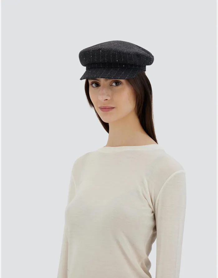 Herno HAT IN TWINKLE PINSTRIPED Grey Women Hats