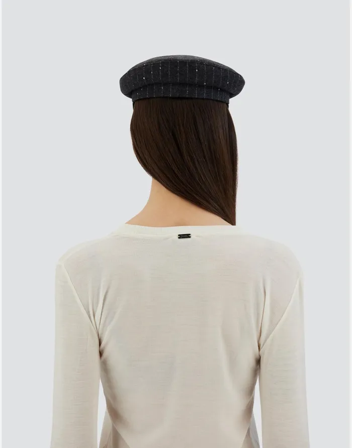 Herno HAT IN TWINKLE PINSTRIPED Grey Women Hats