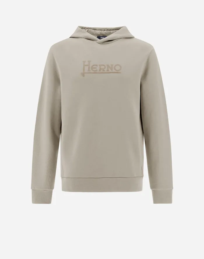 Herno HOODIE IN HEAVY COTTON SWEATER Chantilly Men Sweaters and Cardigan