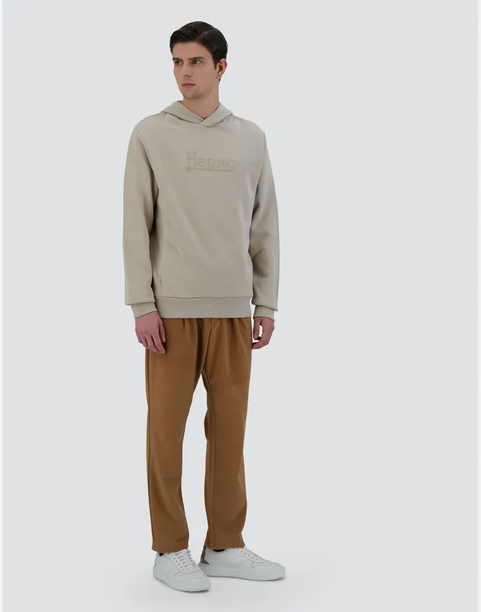 Herno HOODIE IN HEAVY COTTON SWEATER Chantilly Men Sweaters and Cardigan
