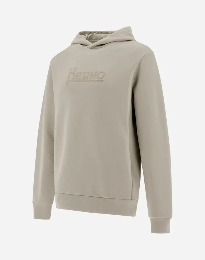 Herno HOODIE IN HEAVY COTTON SWEATER Chantilly Men Sweaters and Cardigan
