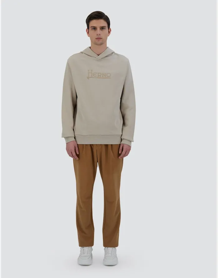 Herno HOODIE IN HEAVY COTTON SWEATER Chantilly Men Sweaters and Cardigan