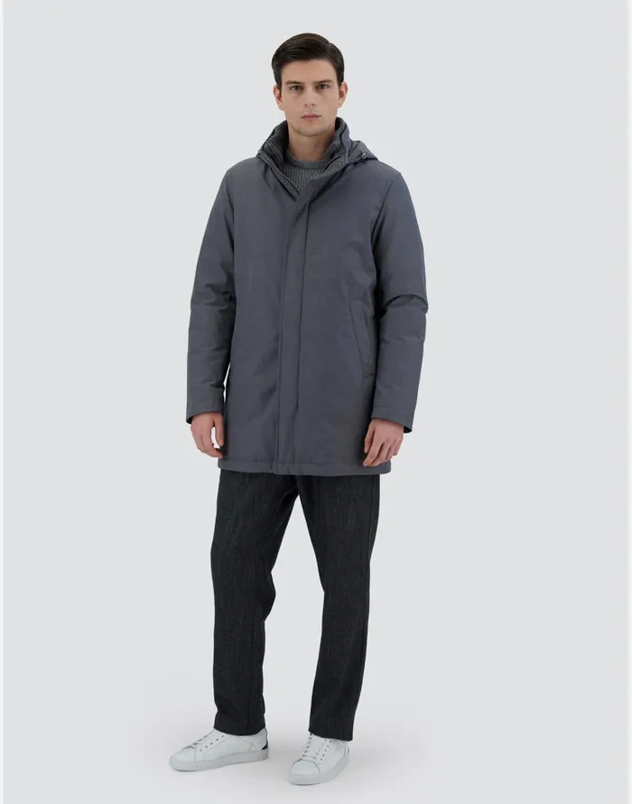 Herno JACKET IN NEW BUSINESS MEMBRANATED Navy Blue Men Long Down Jackets