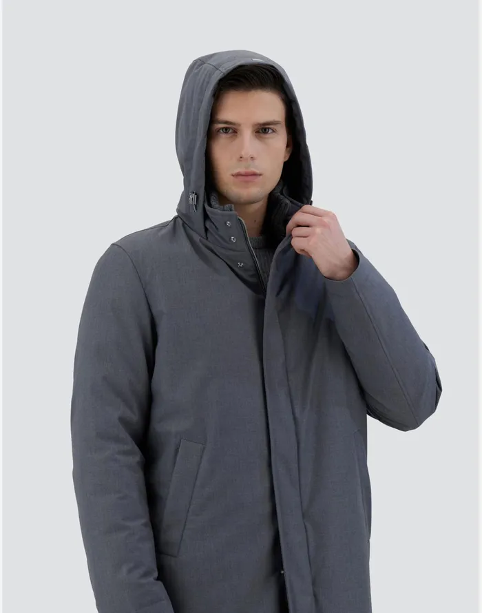 Herno JACKET IN NEW BUSINESS MEMBRANATED Navy Blue Men Long Down Jackets