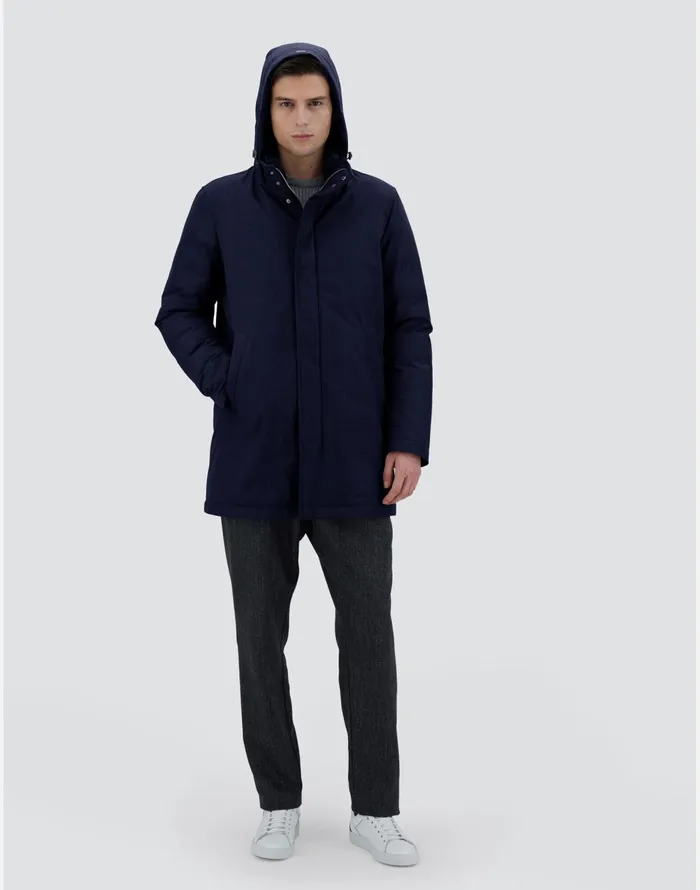 Herno JACKET IN NEW BUSINESS MEMBRANATED Navy Blue Men Long Down Jackets