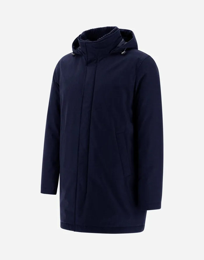 Herno JACKET IN NEW BUSINESS MEMBRANATED Navy Blue Men Long Down Jackets