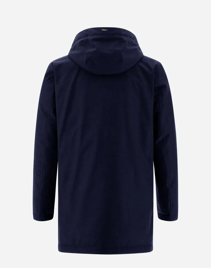 Herno JACKET IN NEW BUSINESS MEMBRANATED Navy Blue Men Long Down Jackets