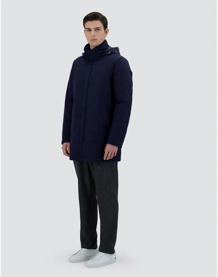 Herno JACKET IN NEW BUSINESS MEMBRANATED Navy Blue Men Long Down Jackets