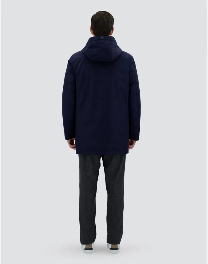Herno JACKET IN NEW BUSINESS MEMBRANATED Navy Blue Men Long Down Jackets