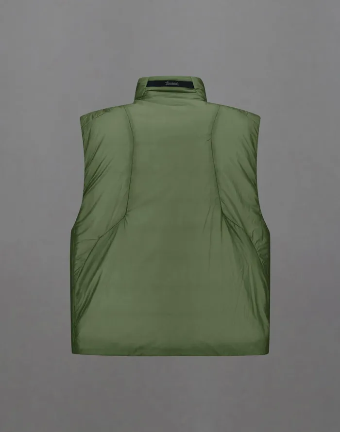 Herno LAMINAR GILET IN TRANSLUCENT RIPSTOP Olive Green Men Laminar Down Jackets