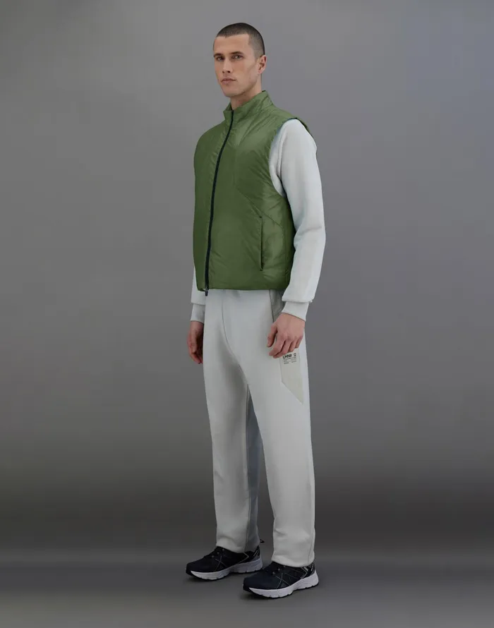 Herno LAMINAR GILET IN TRANSLUCENT RIPSTOP Olive Green Men Laminar Down Jackets