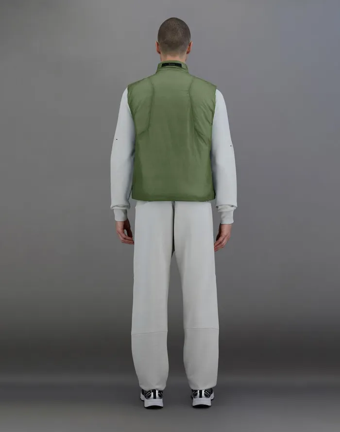 Herno LAMINAR GILET IN TRANSLUCENT RIPSTOP Olive Green Men Laminar Down Jackets