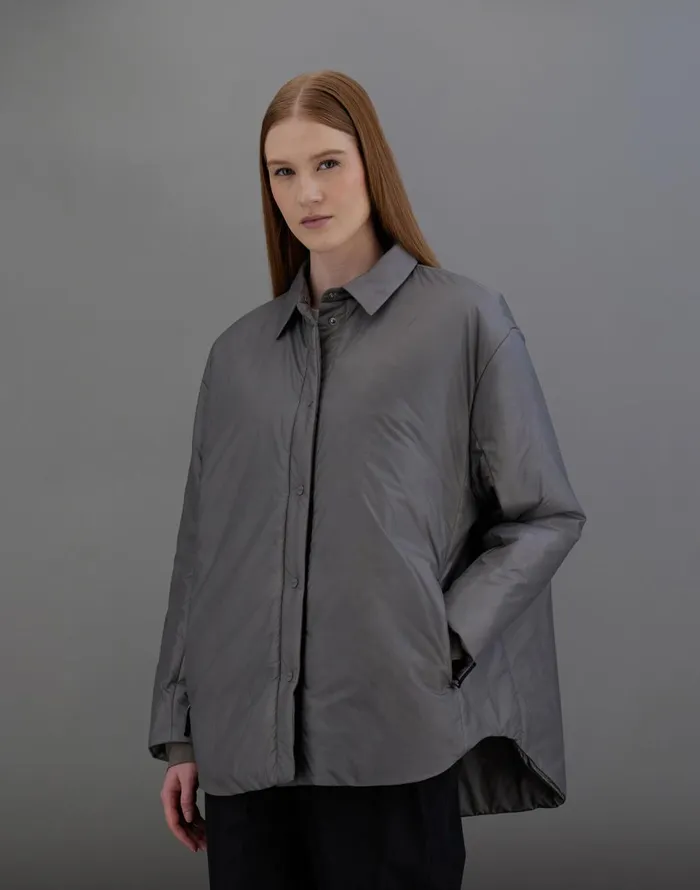 Herno LAMINAR OVERSHIRT IN TRANSLUCENT RIPSTOP Grey Women Shirts