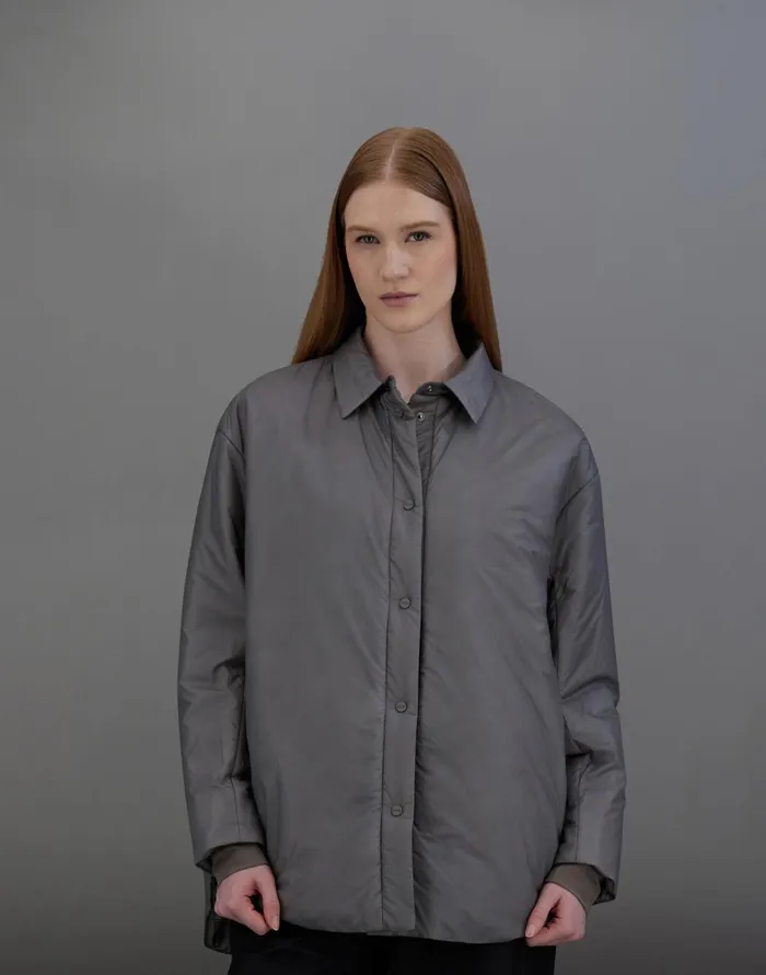 Herno LAMINAR OVERSHIRT IN TRANSLUCENT RIPSTOP Grey Women Shirts