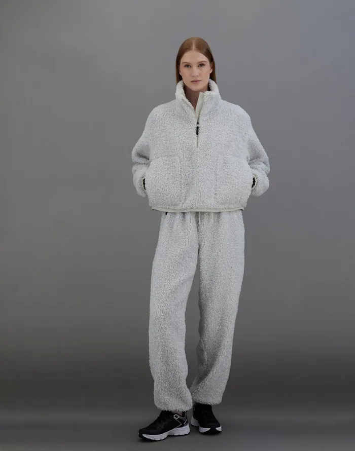 Herno LAMINAR SWEATSHIRT IN COMFORT SHERPA Ice Women Laminar Down Jackets