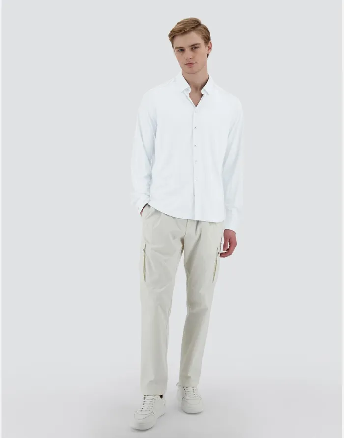 Herno RESORT SHIRT IN SOFT WOOL JERSEY White Men Shirts