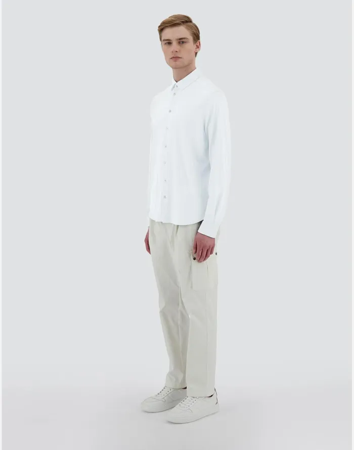 Herno RESORT SHIRT IN SOFT WOOL JERSEY White Men Shirts