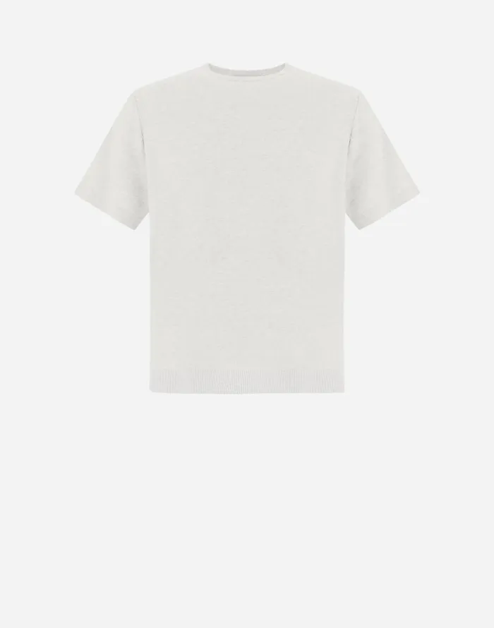 Herno RESORT SWEATER IN JEANS EFFECT White Men Tshirts and Polo Shirts