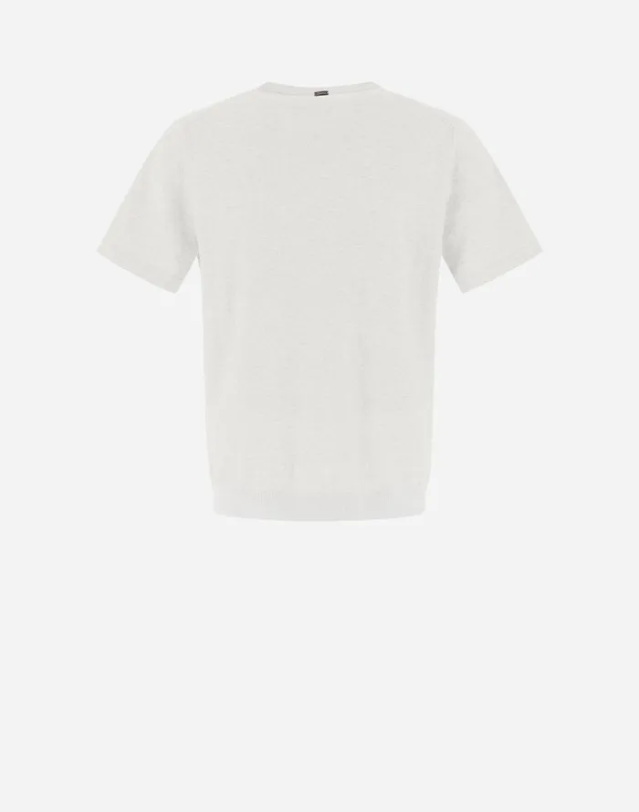 Herno RESORT SWEATER IN JEANS EFFECT White Men Tshirts and Polo Shirts