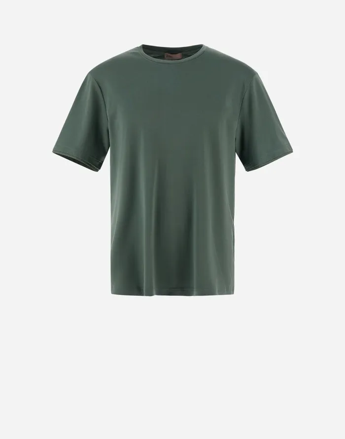 Herno RESORT TSHIRT IN BASIC COTTON Sage Men Tshirts and Polo Shirts