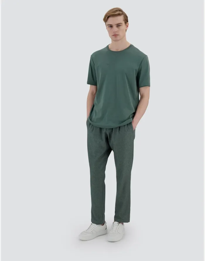Herno RESORT TSHIRT IN BASIC COTTON Sage Men Tshirts and Polo Shirts