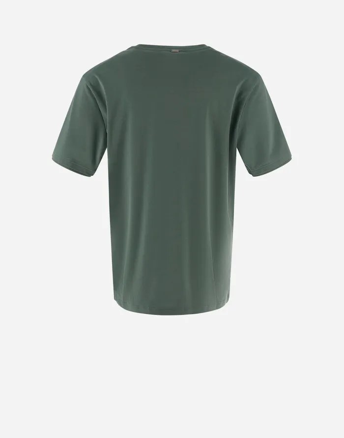 Herno RESORT TSHIRT IN BASIC COTTON Sage Men Tshirts and Polo Shirts